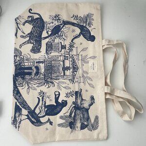 Sezane Limited Edition Tote Blue Menagerie Print Brand New